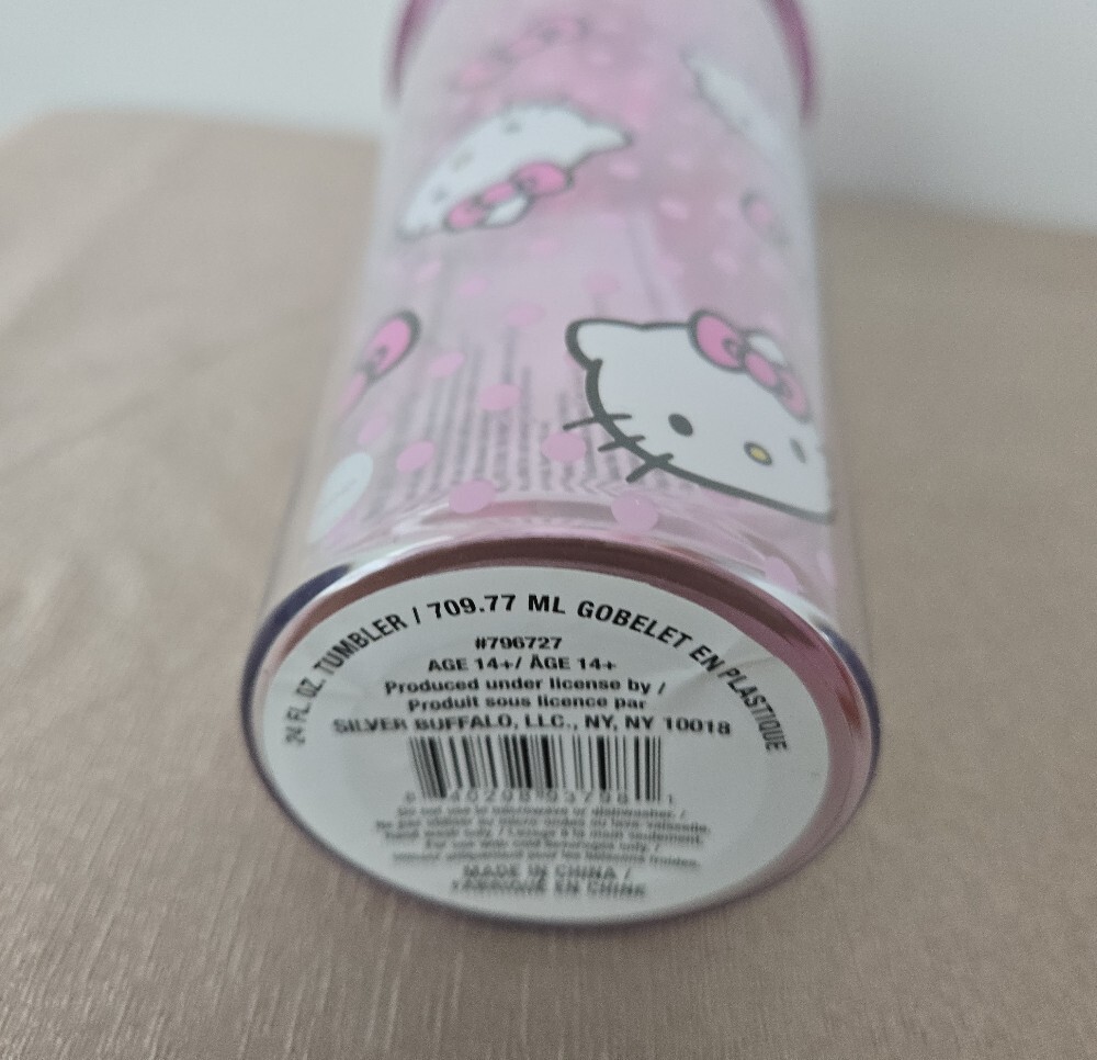Hello Kitty Pink Glitter Dome Tumbler – 24oz Polka Dot Cup with Straw - Picture 7 of 7
